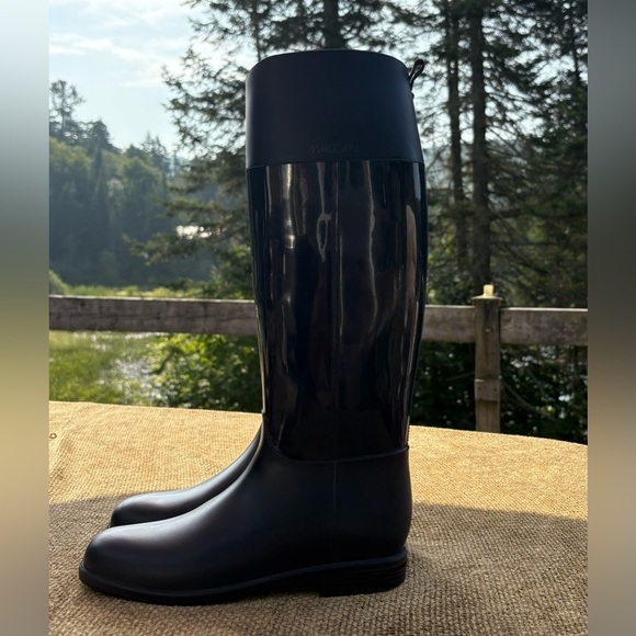 MARCCAIN Navy Blue Rain Boots - Knee-High Style Size 39 (8.5 - 9) - Picture 2 of 12